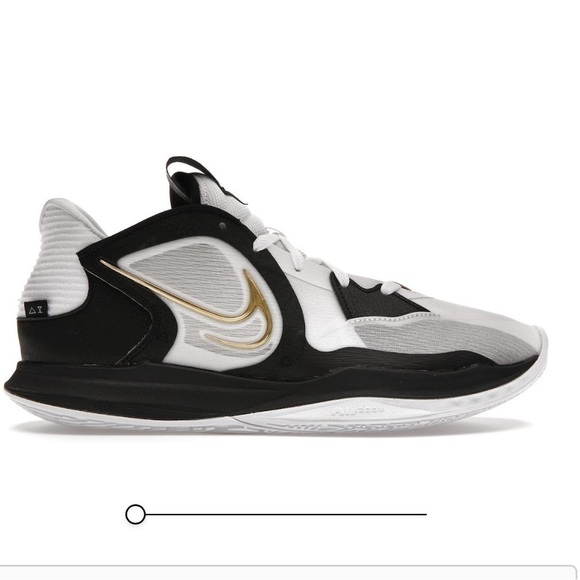 Nike Kyrie Low 5 basketball shoes white black metallic gold size 13 - Picture 1 of 16